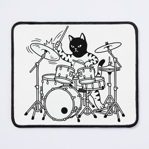 Item preview, Cat Punk Playing Drum | Cat Sticker designed and sold by ianths.