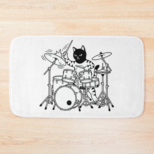 Item preview, Cat Punk Playing Drum | Cat Sticker designed and sold by ianths.