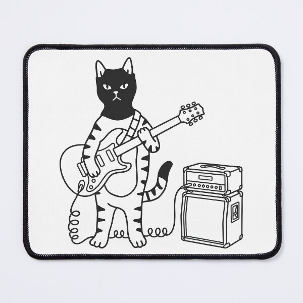 Item preview, Cat Punk Rock Guitarist Musician | Cat Sticker designed and sold by ianths.