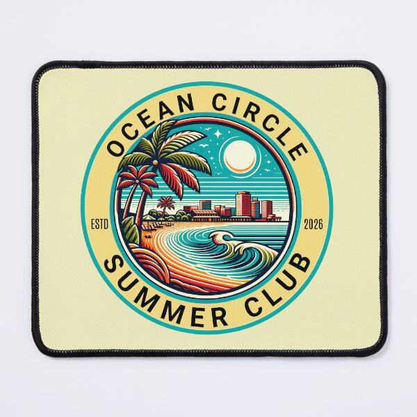 Item preview, Ocean Circle Summer Club Retro Beach Design designed and sold by PrintandJoy.