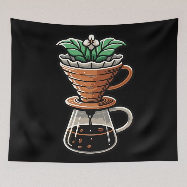 Item preview, V60 and Coffee Plants Tools Barista | Coffee Sticker designed and sold by ianths.