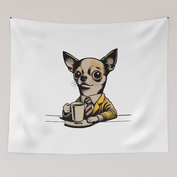 Item preview, Dapper Chihuahua Coffee Business Dog designed and sold by Dmo3HarkoArt.