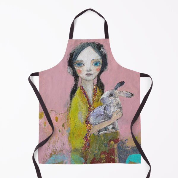 Item preview, The Keeper of the Rabbit – Whimsical Folk Art Girl Portrait designed and sold by SUMI bloom .