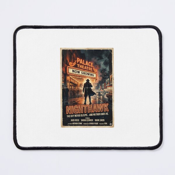 Item preview, "Neon Shadow: Nighthawk Film Noir Poster" designed and sold by Billion-design.