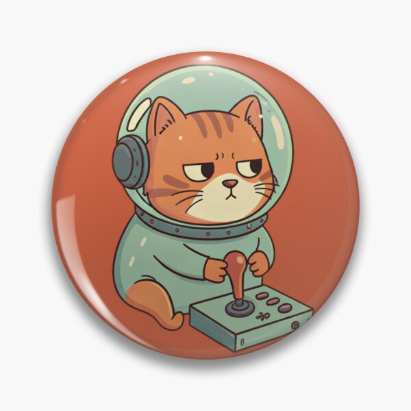 Item preview, Astronaut Cat Gamer – Retro Space Pilot Illustration designed and sold by ChaosNest.