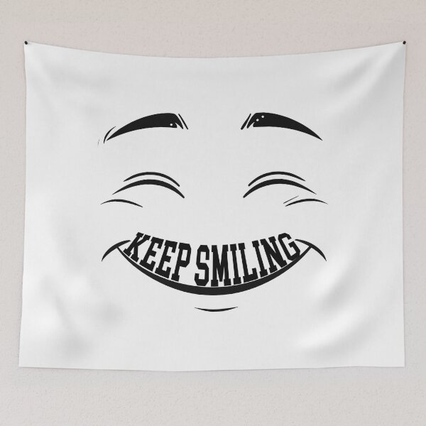 Item preview, Keep Smiling Bold Expressive Face Typography Minimalist Urban Design designed and sold by DesignArtist.ia.