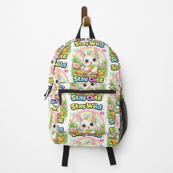 Item preview, Stay Wild Stay Cute Bunny – Kawaii Rabbit Carrot Design designed and sold by Clothes With Smiling Animals Walt Gral.