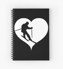 Skier skiing heart Spiral Notebook