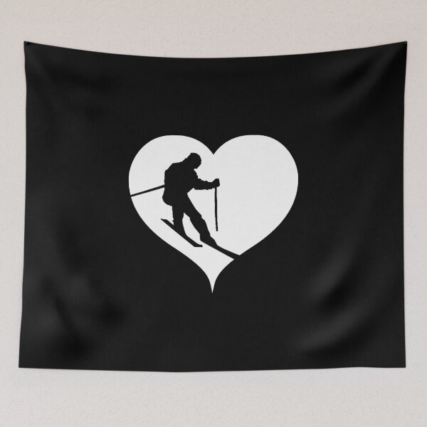 Item preview, Skier skiing heart designed and sold by RetroFuchs.