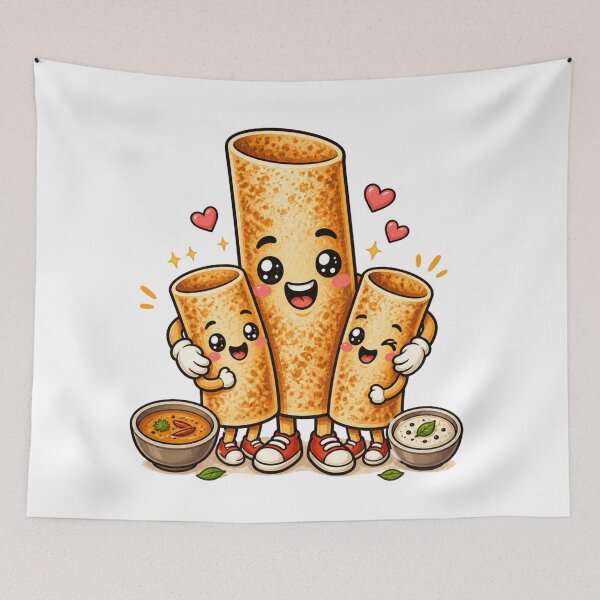 Item preview, Cute Dosa Family – Kawaii South Indian Food Cartoon Design | Dosa Lover Gift designed and sold by Globalcitytees.
