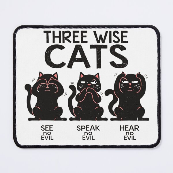 Item preview, Three Wise Cats Vintage Funny Design designed and sold by blackBubble1.