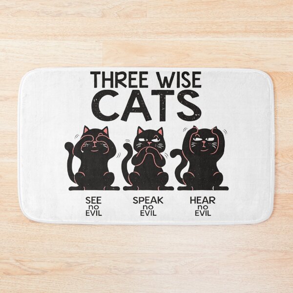 Item preview, Three Wise Cats Vintage Funny Design designed and sold by blackBubble1.