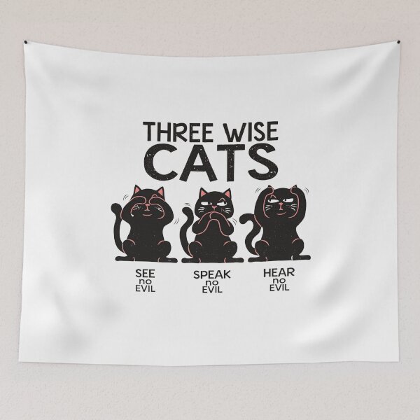 Item preview, Three Wise Cats Vintage Funny Design designed and sold by blackBubble1.