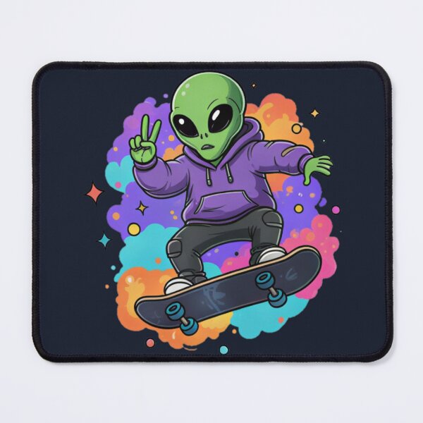 Item preview, Skateboarding Alien Vibes – Cosmic Street Art designed and sold by ChaosNest.