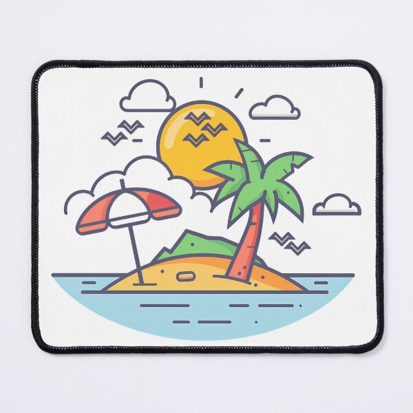 Item preview, Tropical Desert Island Flat Vector Summer Vacation Paradise Design designed and sold by DesignArtist.ia.