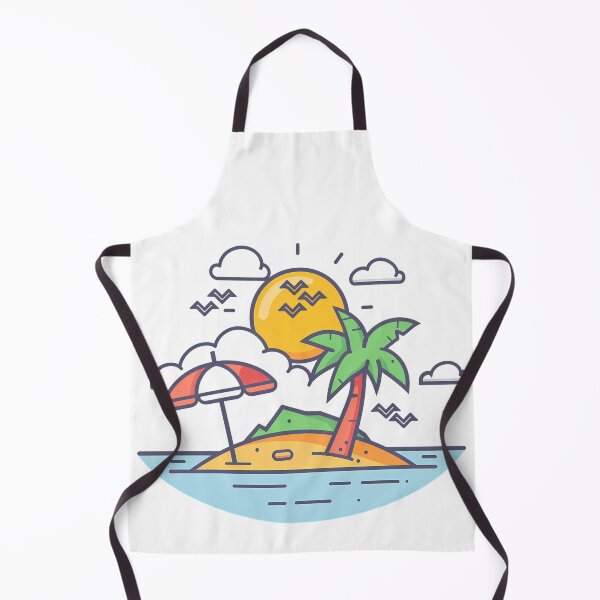 Item preview, Tropical Desert Island Flat Vector Summer Vacation Paradise Design designed and sold by DesignArtist.ia.