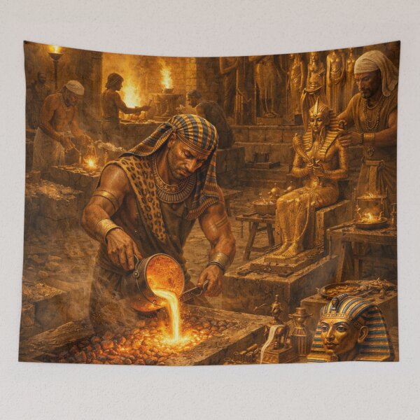 Item preview, Ancient Egyptian Gold Workshop | Pharaoh Treasure Forge Cinematic Egypt Art designed and sold by Queen Cleopatra.