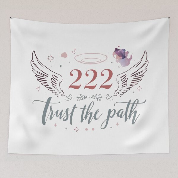 Item preview, 222 Angel Number Trust the Path – Spiritual Aesthetic Typography Design designed and sold by CosmicQuietLab.