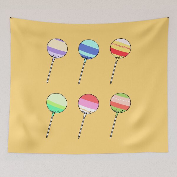 Item preview, Colorful Striped Lollipop Candies Hand Drawn Art Set designed and sold by ubborn.