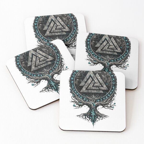 Item preview, Yggdrasil Valknut Norse Rune Symbol Dark Viking Style designed and sold by Woodpecker0.