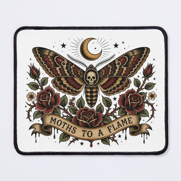 Item preview, Moths to a Flame Roses Traditional Tattoo Shirt designed and sold by EDAE.