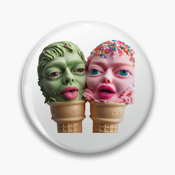 Item preview, Green & Pink Ice Cream Heads designed and sold by LujziWorld.