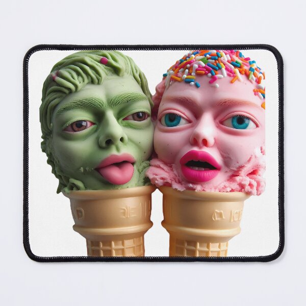 Item preview, Green & Pink Ice Cream Heads designed and sold by LujziWorld.