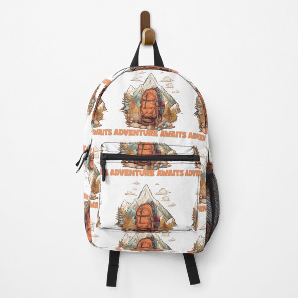 Item preview, Adventure Awaits Mountain Hiking Backpack Vintage Nature Illustration designed and sold by DesignArtist.ia.