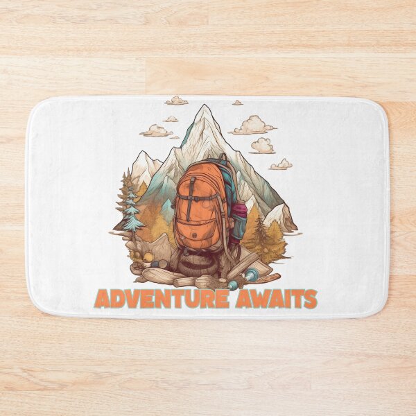 Item preview, Adventure Awaits Mountain Hiking Backpack Vintage Nature Illustration designed and sold by DesignArtist.ia.