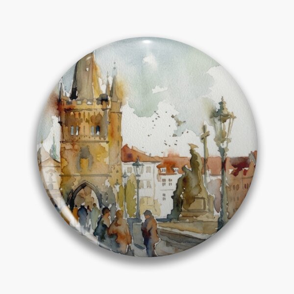 Item preview, Prague Charles Bridge Watercolor designed and sold by caracatita75.