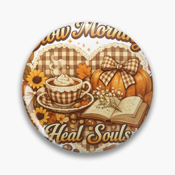 Item preview, Slow Mornings Heal Souls Coquette Fall Shirt, Gingham Autumn Aesthetic Tee, Cozy Pumpkin Coffee Graphic T-Shirt designed and sold by XxZainStylexX.