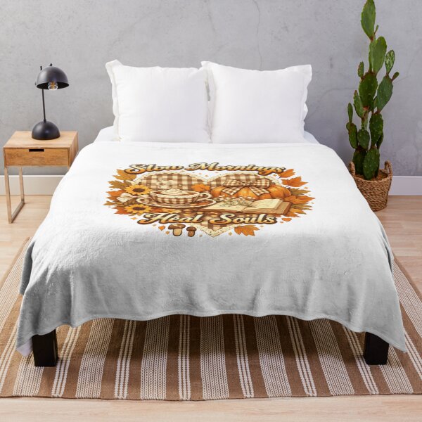 Item preview, Slow Mornings Heal Souls Coquette Fall Shirt, Gingham Autumn Aesthetic Tee, Cozy Pumpkin Coffee Graphic T-Shirt designed and sold by XxZainStylexX.