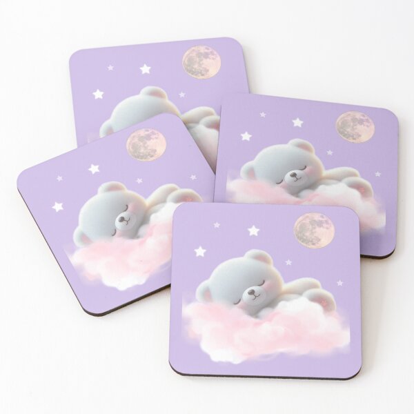 Item preview, Sleepy Bear Cloud Cute Sleeping Bear Moon Pastel Aesthetic Art designed and sold by lunadesignsmoon.