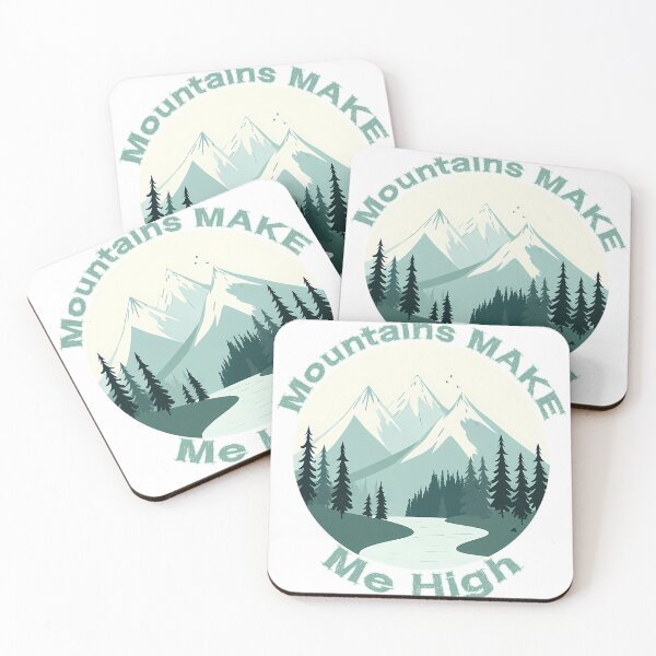 Item preview, Mountains Make Me High Nature Badge Flat Vector Hiking Design designed and sold by DesignArtist.ia.
