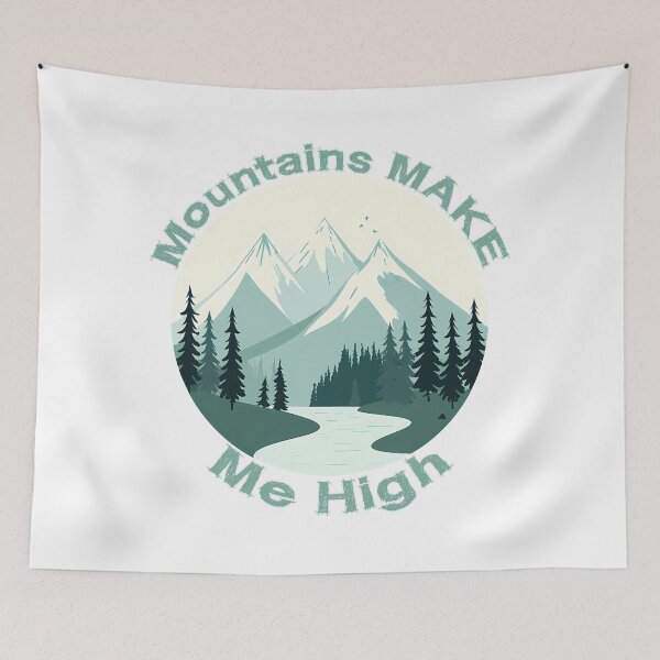Item preview, Mountains Make Me High Nature Badge Flat Vector Hiking Design designed and sold by DesignArtist.ia.