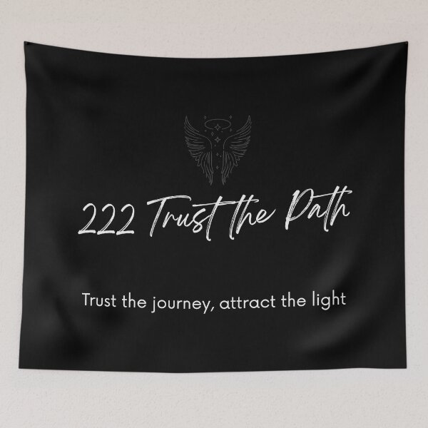 Item preview, 222 Angel Number – Trust the Path, Attract the Light Spiritual Typography Design designed and sold by CosmicQuietLab.