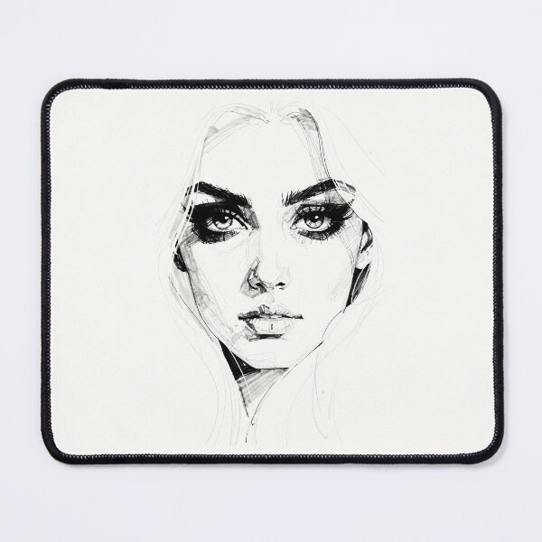 Item preview, Pencil Line Drawing Female Portrait 1 designed and sold by Yontartov.