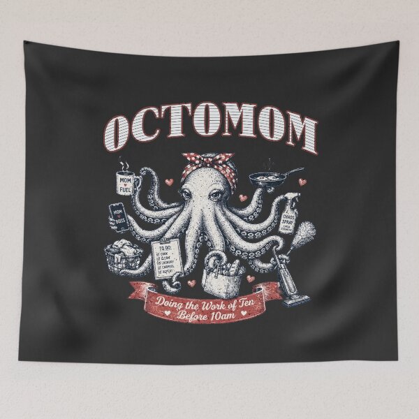 Item preview, Funny Octomom Mother Octopus Vintage Parenting Chaos Humor designed and sold by 3rd Eye Perceptions.