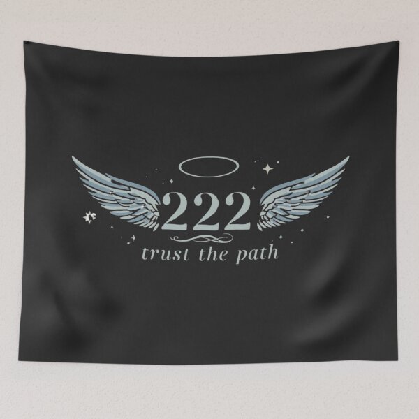 Item preview, 222 Angel Number Manifestation – Trust the Path Spiritual Aesthetic Typography Design designed and sold by CosmicQuietStudio.