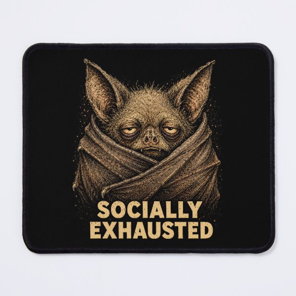 Item preview, Socially Exhausted Bat Funny Introvert Goth Animal designed and sold by TheAsura.