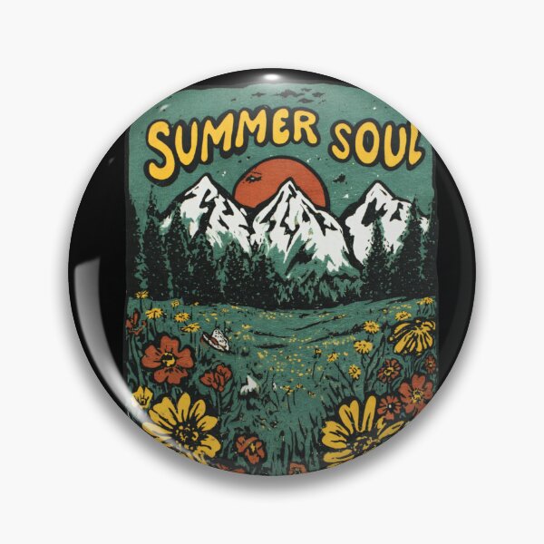 Item preview, Summer Soul Wildflower Mountain Vintage Block Print designed and sold by Blurbean.