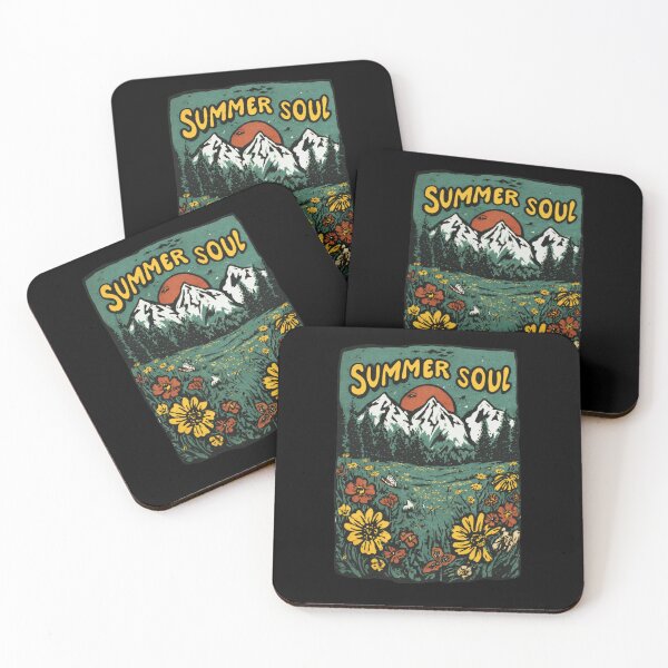 Item preview, Summer Soul Wildflower Mountain Vintage Block Print designed and sold by Blurbean.
