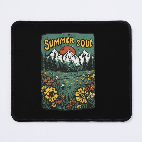 Item preview, Summer Soul Wildflower Mountain Vintage Block Print designed and sold by Blurbean.