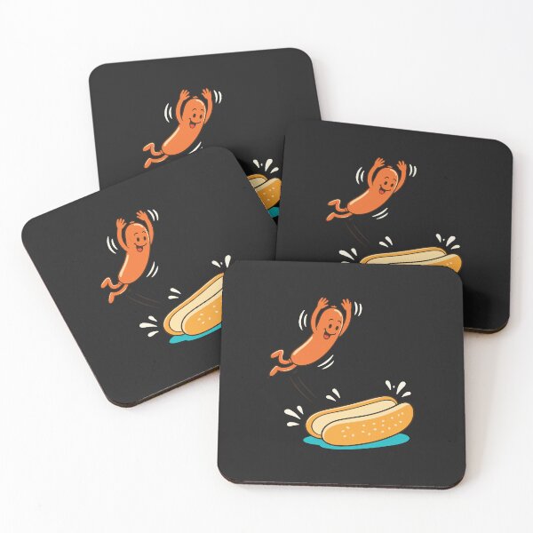 Item preview, Funny Hot Dog High Dive Cartoon Sausage BBQ Retro Food Design designed and sold by DonaldMcCullum.