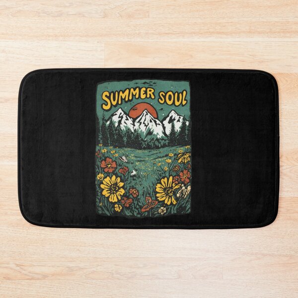 Item preview, Summer Soul Wildflower Mountain Vintage Block Print designed and sold by Blurbean.