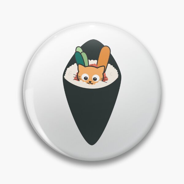 Item preview, Cute hand drawn cartoon temaki cat funny illustration designed and sold by Drawn by Alice.