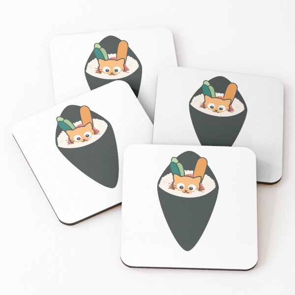 Item preview, Cute hand drawn cartoon temaki cat funny illustration designed and sold by Drawn by Alice.