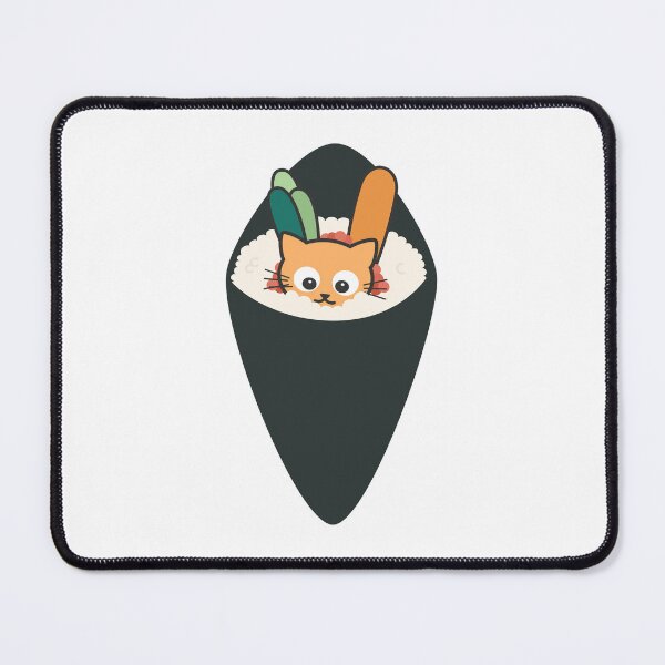 Item preview, Cute hand drawn cartoon temaki cat funny illustration designed and sold by Drawn by Alice.