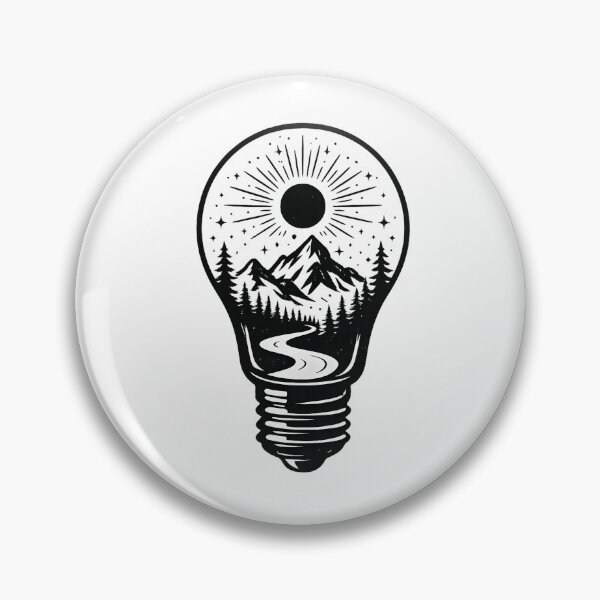 Item preview, Mountain Light Bulb Nature Minimalist Adventure Design designed and sold by jahiggin.