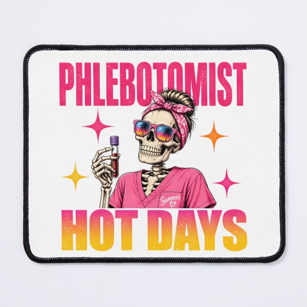 Item preview, Funny Skeleton Phlebotomist Summer Vibes Cool Skull Medical Tech Hot Days Sunshine Nurse Lab Humor Design designed and sold by ClinicalHubs.